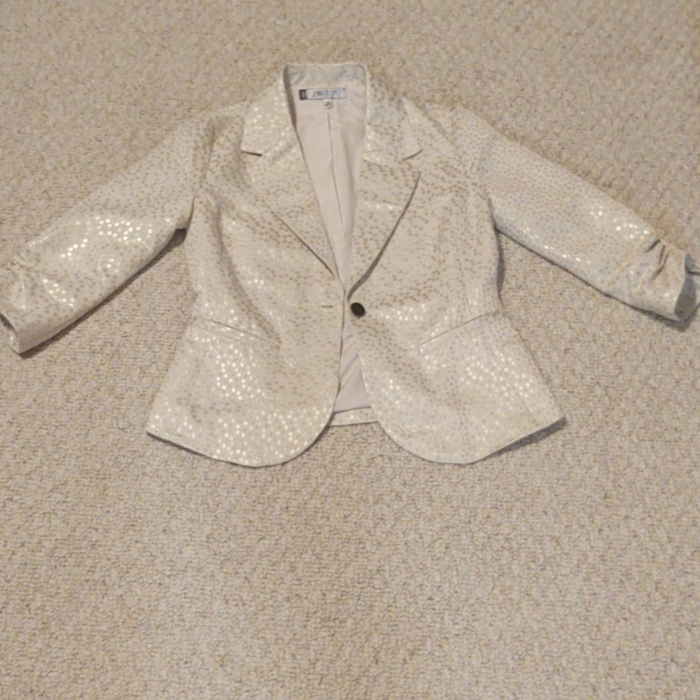 Jennifer Lopez 3/4 sleeve cream blazer xs
